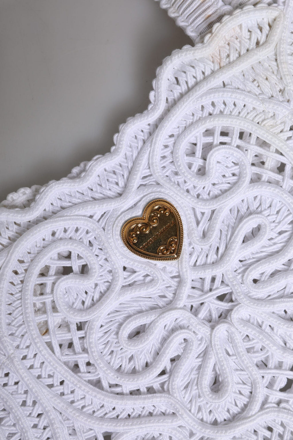 Dolce & Gabbana White Cordonetto Lace Beatrice Tote Shopping Bag Dolce & Gabbana