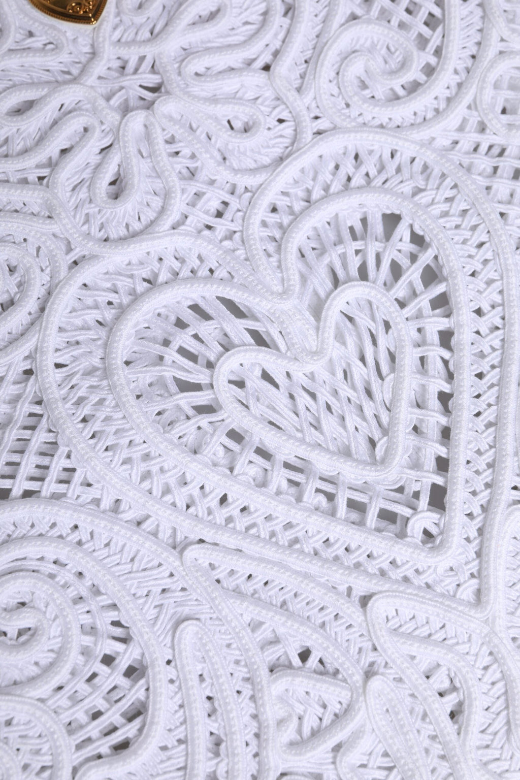 Dolce & Gabbana White Cordonetto Lace Beatrice Tote Shopping Bag Dolce & Gabbana
