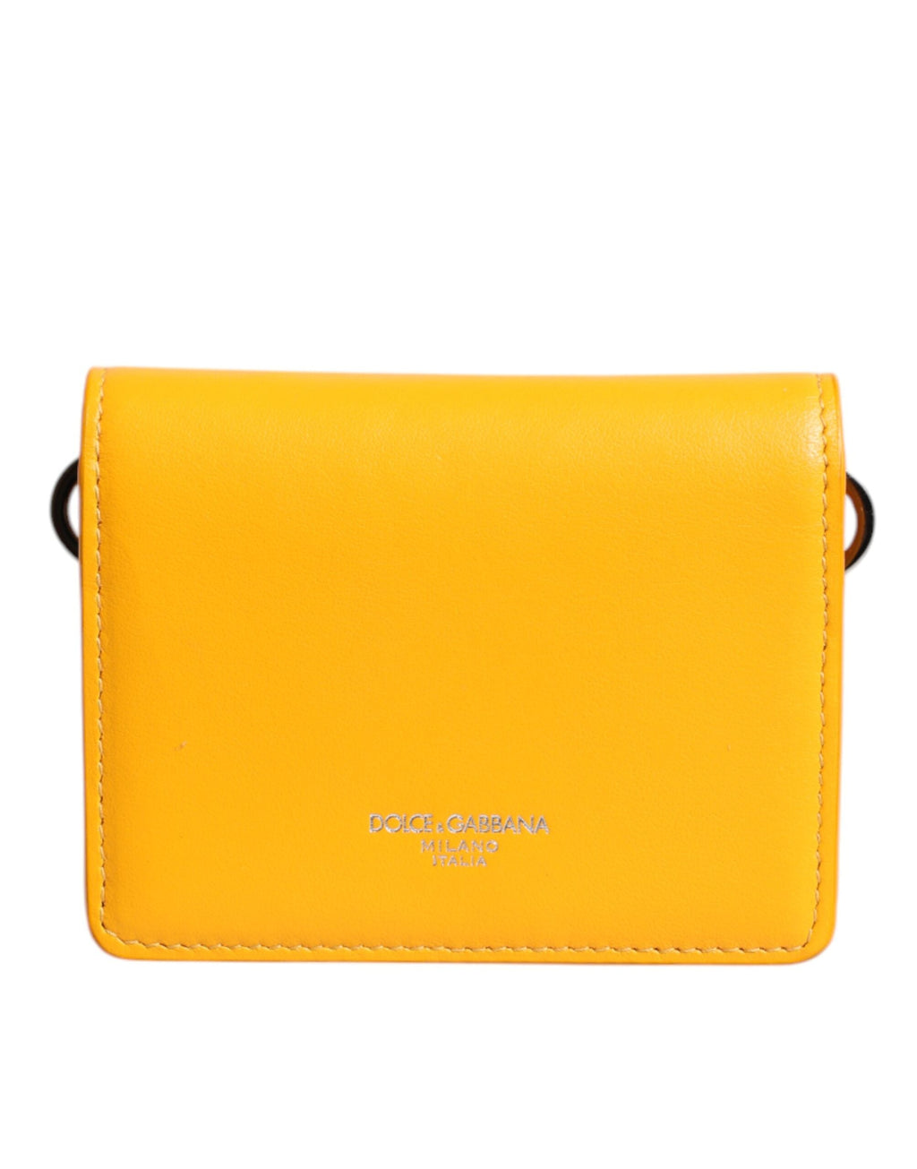Dolce & Gabbana Yellow Leather Bifold Card Holder Crossbody Bag Dolce & Gabbana