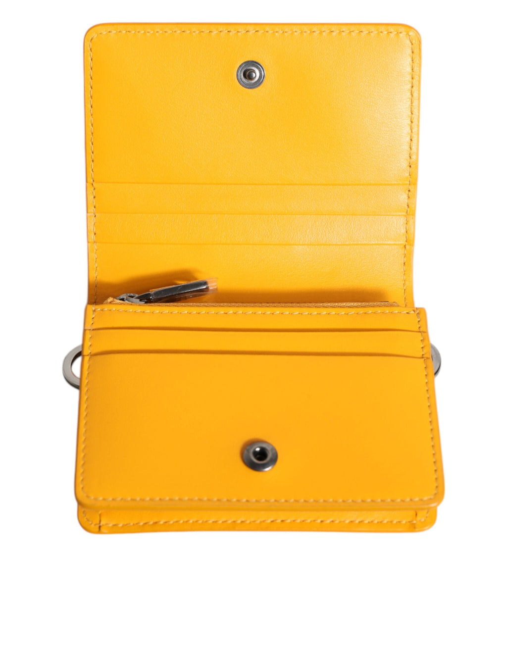 Dolce & Gabbana Yellow Leather Bifold Card Holder Crossbody Bag Dolce & Gabbana