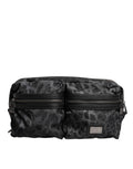Dolce & Gabbana Black Gray DG Logo Belt Bag with Leopard Detail Dolce & Gabbana
