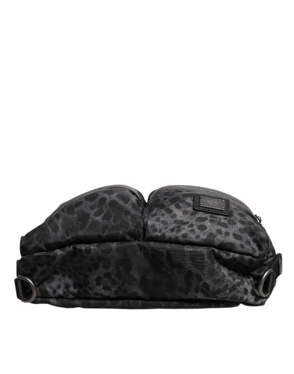 Dolce & Gabbana Black Gray DG Logo Belt Bag with Leopard Detail Dolce & Gabbana