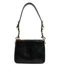 Dolce & Gabbana Black Exotic Leather Gold Hardware Shoulder Clutch Bag Dolce & Gabbana