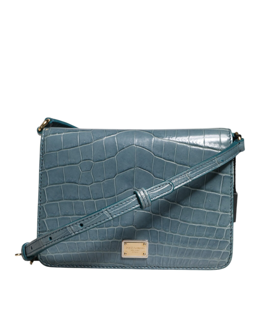 Dolce & Gabbana Green Crocodile & Calf Leather DG Plaque Crossbody Mini Bag Dolce & Gabbana