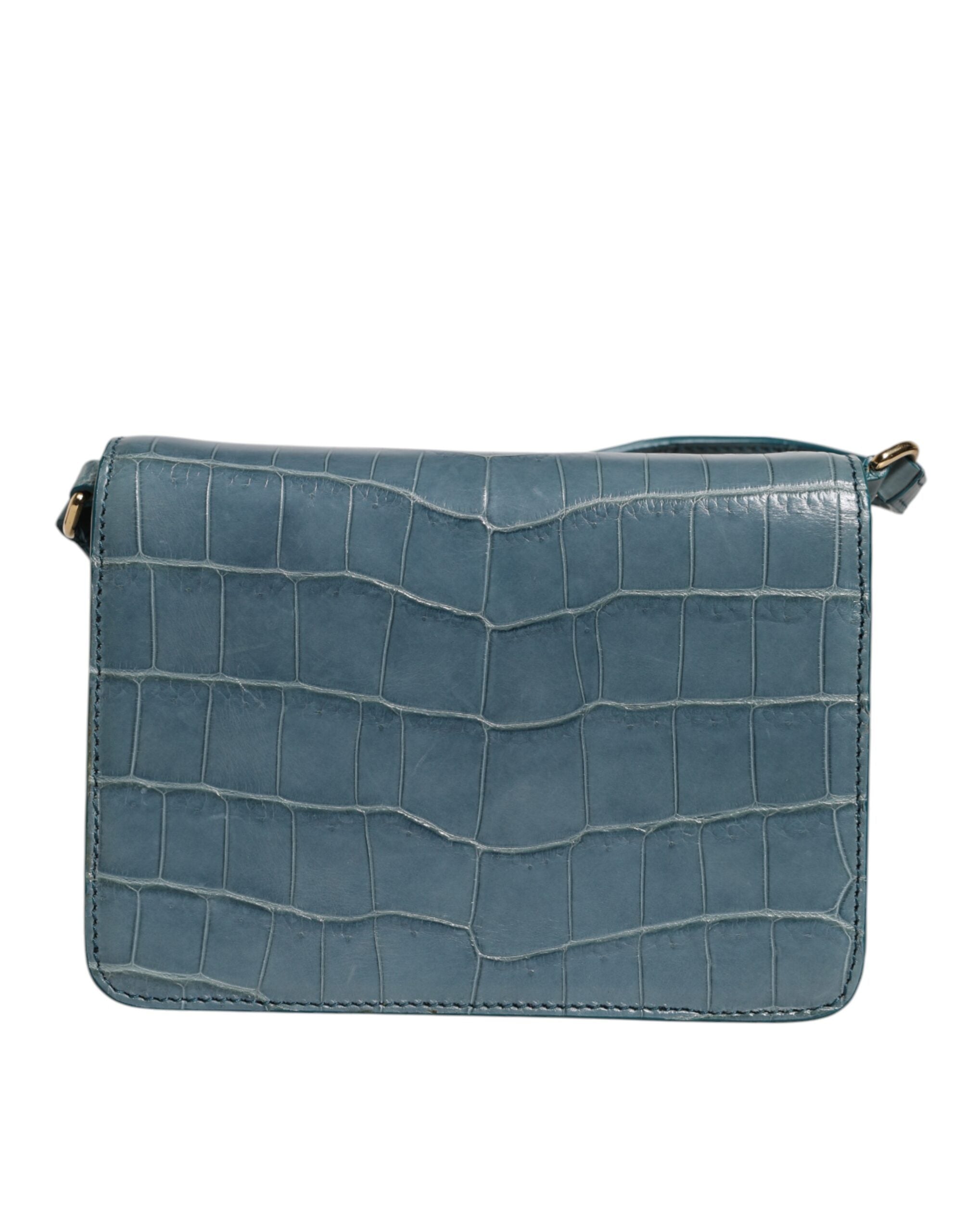 Dolce & Gabbana Green Crocodile & Calf Leather DG Plaque Crossbody Mini Bag Dolce & Gabbana