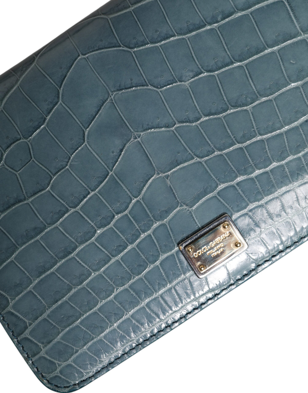Dolce & Gabbana Green Crocodile & Calf Leather DG Plaque Crossbody Mini Bag Dolce & Gabbana