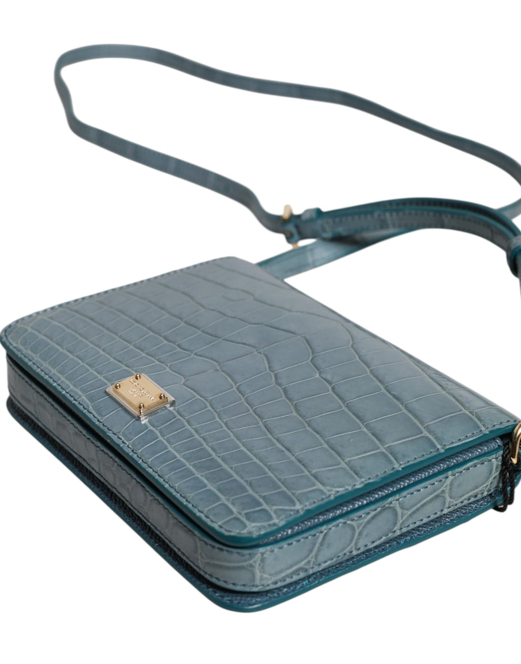 Dolce & Gabbana Green Crocodile & Calf Leather DG Plaque Crossbody Mini Bag Dolce & Gabbana
