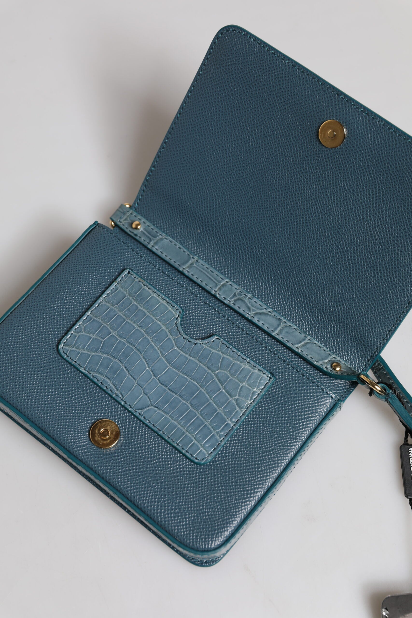 Dolce & Gabbana Green Crocodile & Calf Leather DG Plaque Crossbody Mini Bag Dolce & Gabbana
