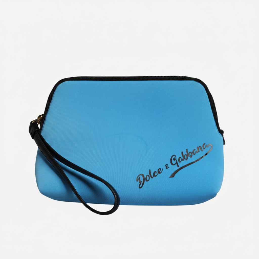 Dolce & Gabbana Blue DG Logo Print Clutch Zip Borse Pouch Bag Dolce & Gabbana