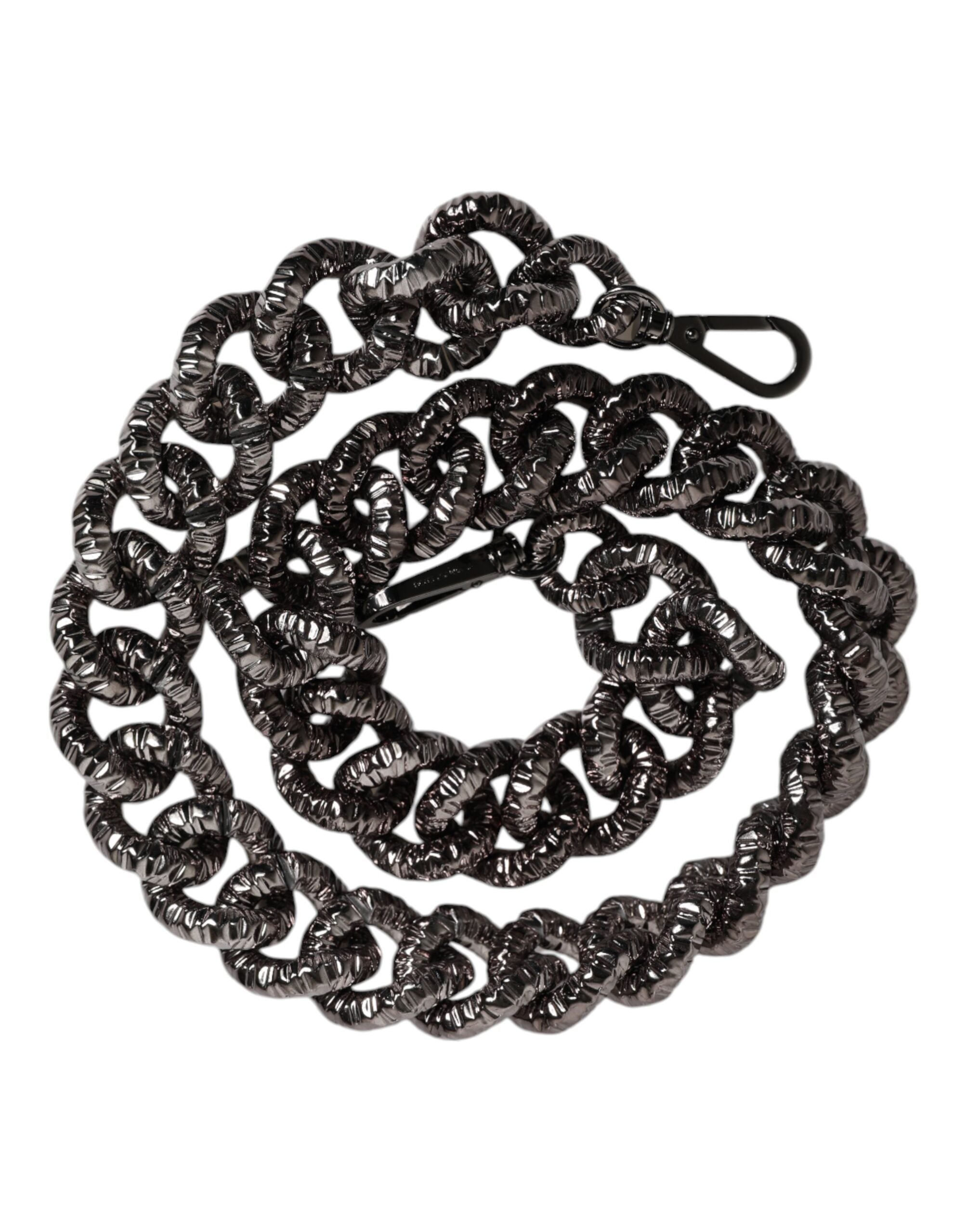 Dolce & Gabbana Black Chain Logo Engraved Bag Shoulder Strap Dolce & Gabbana