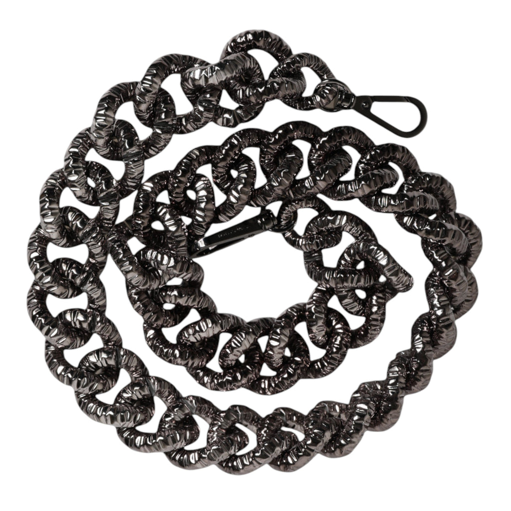 Dolce & Gabbana Black Chain Logo Engraved Bag Shoulder Strap Dolce & Gabbana