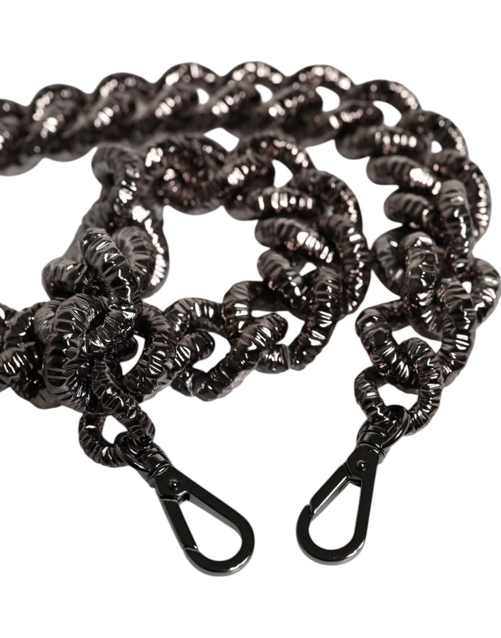 Dolce & Gabbana Black Chain Logo Engraved Bag Shoulder Strap Dolce & Gabbana