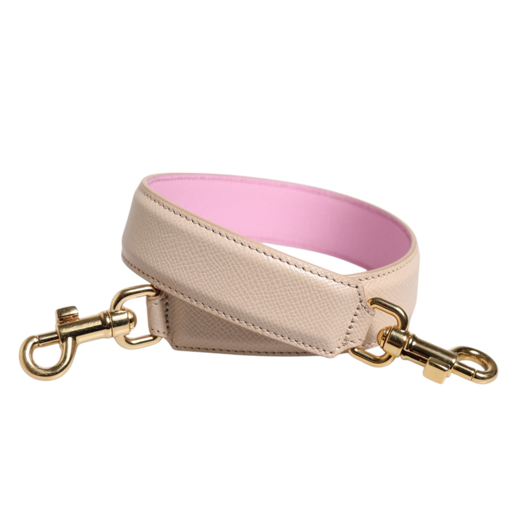 Dolce & Gabbana Beige Pink Leather Handbag Accessory Shoulder Strap Dolce & Gabbana