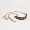 Dolce & Gabbana Brown Leopard Gold Brass Chain Accessory Shoulder Strap Dolce & Gabbana