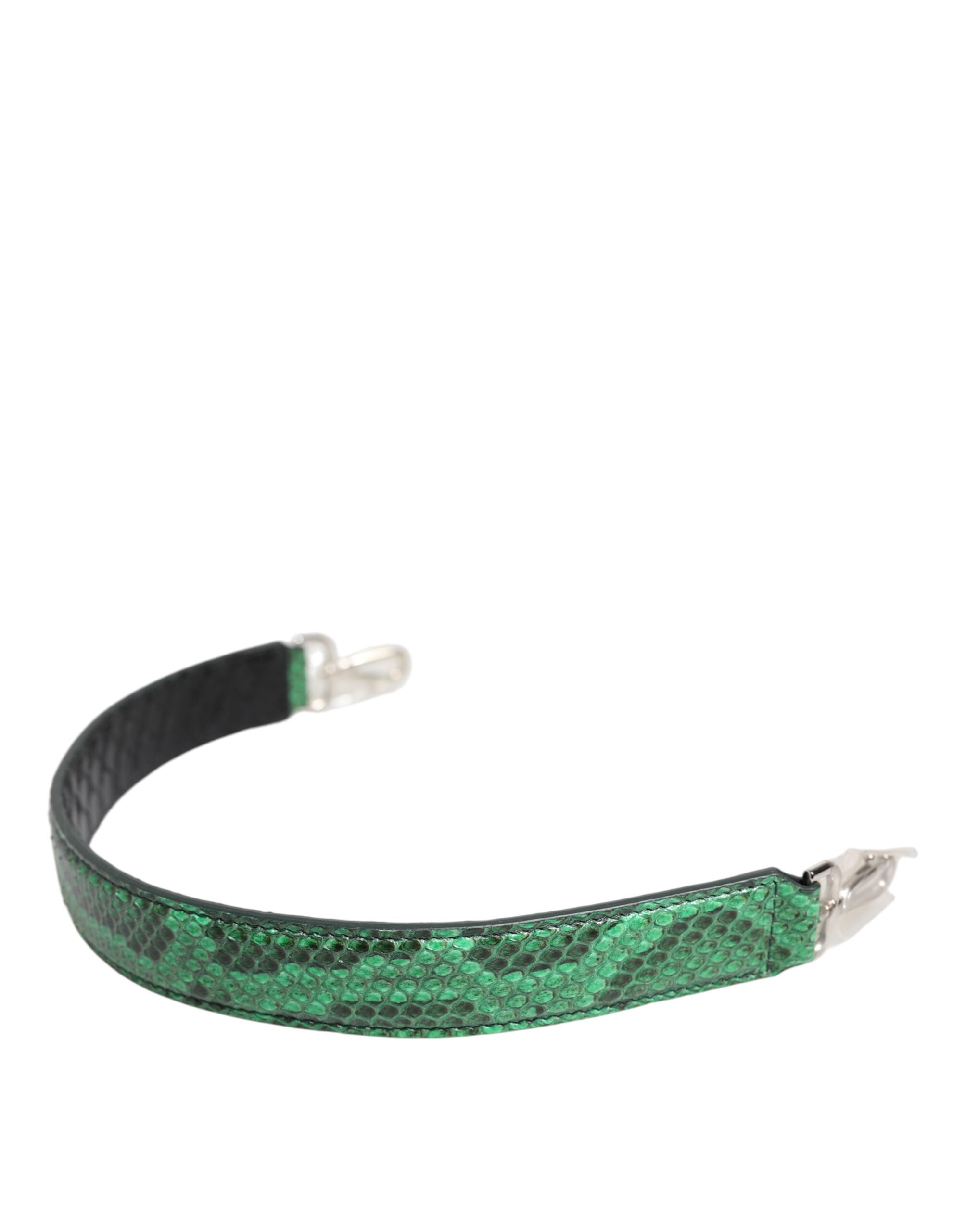 Dolce & Gabbana Black Green Python Leather Bag Shoulder Strap Dolce & Gabbana