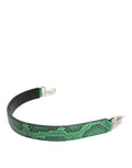 Dolce & Gabbana Black Green Python Leather Bag Shoulder Strap Dolce & Gabbana