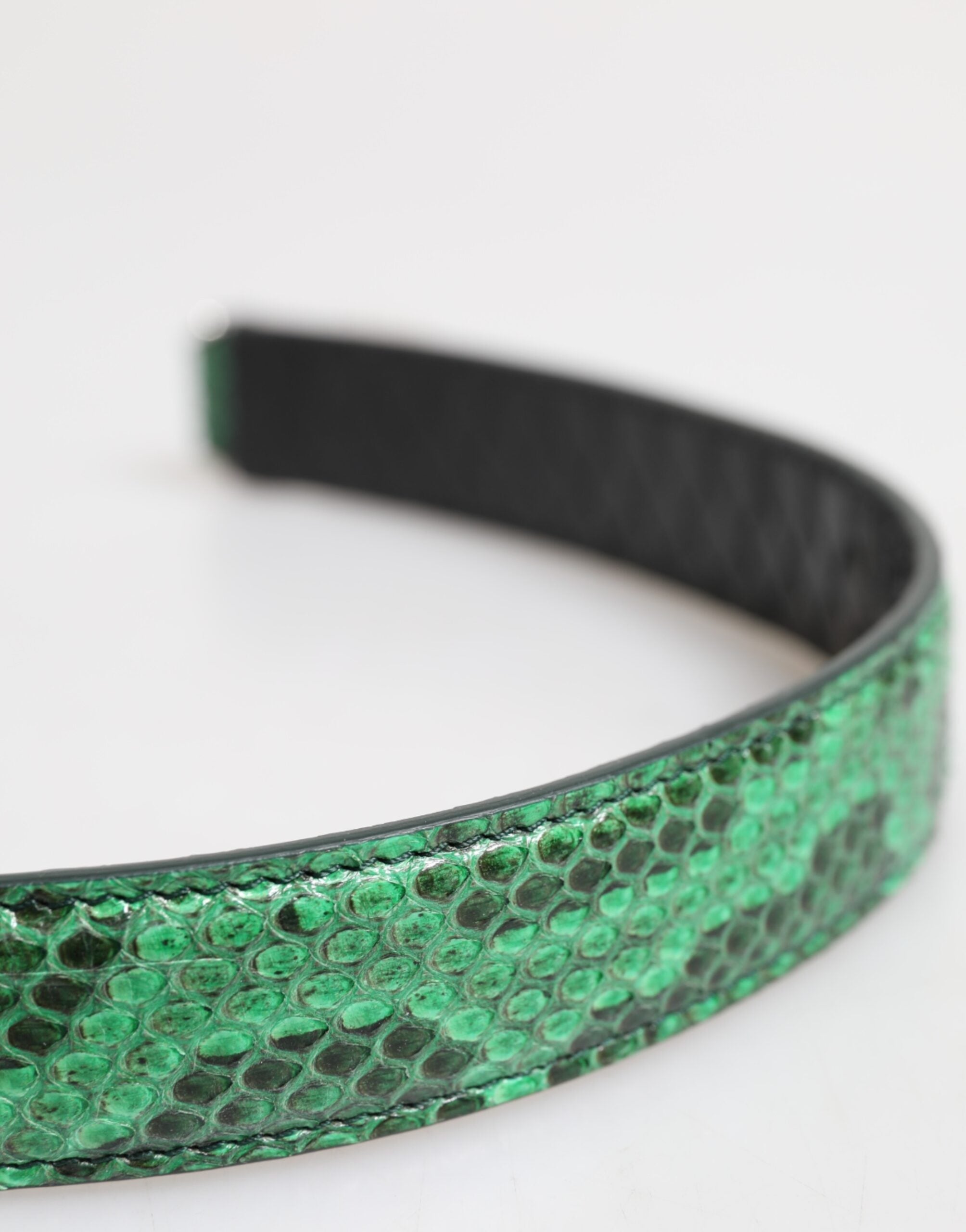 Dolce & Gabbana Black Green Python Leather Bag Shoulder Strap Dolce & Gabbana