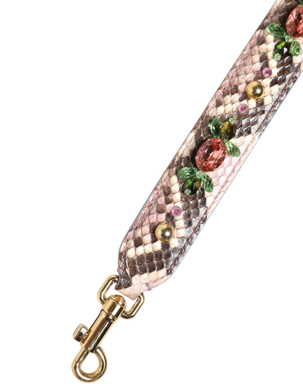 Dolce & Gabbana Multicolor Python Embellished Crystal Stud Shoulder Strap Dolce & Gabbana