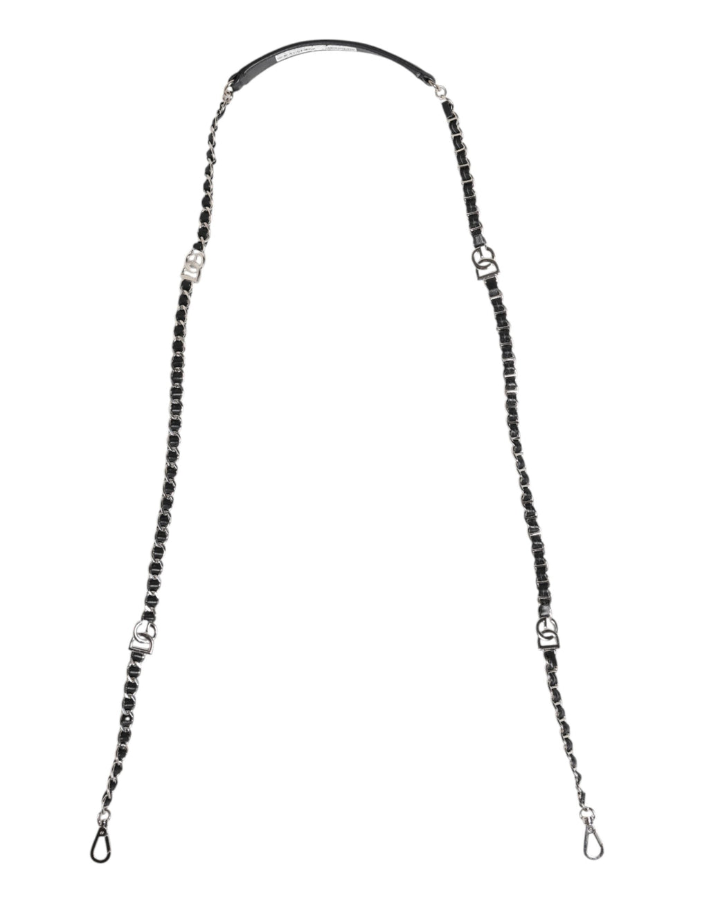 Dolce & Gabbana Black Leather DG Logo Chain Bag Shoulder Strap Dolce & Gabbana