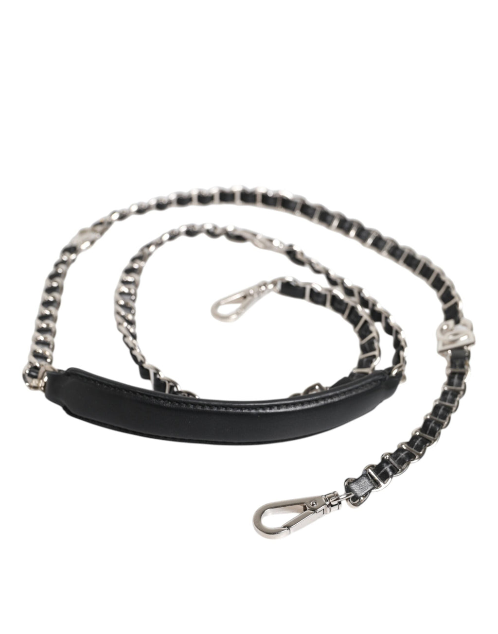 Dolce & Gabbana Black Leather DG Logo Chain Bag Shoulder Strap Dolce & Gabbana