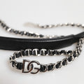 Dolce & Gabbana Black Leather DG Logo Chain Bag Shoulder Strap Dolce & Gabbana