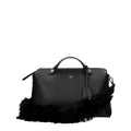 Fendi Black Leather Alpaca Logo Bag Shoulder Strap Fendi