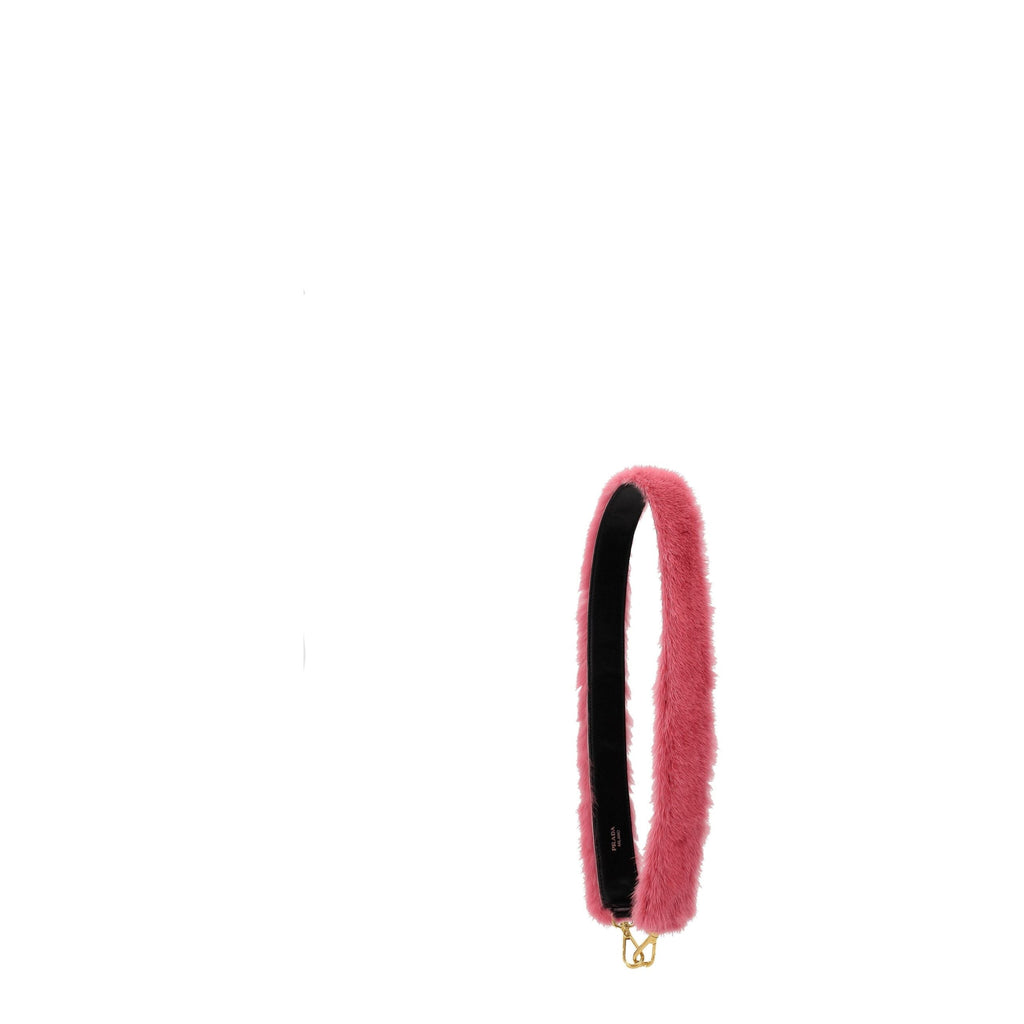 Prada Pink Visone Fur Leather Bag Shoulder Strap Prada