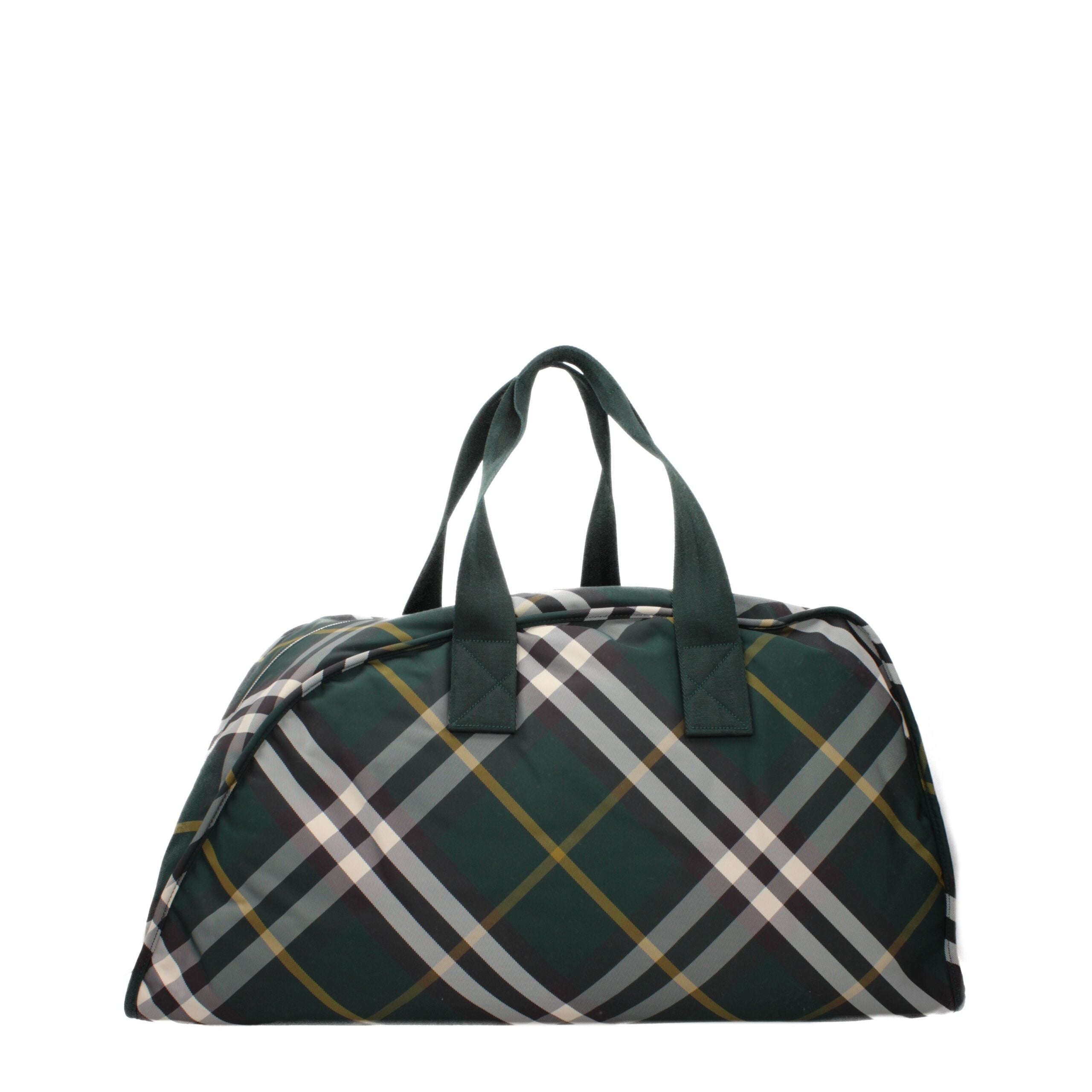 Burberry Ivy Green Check Fabric Maxi Travel Duffle Bag Burberry