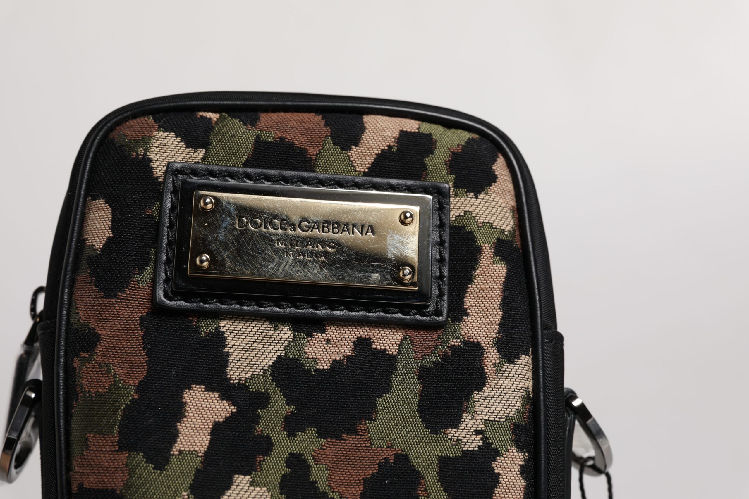Dolce & Gabbana Multicolor Leopard Jacquard Logo Plaque Neck Strap Bag Dolce & Gabbana
