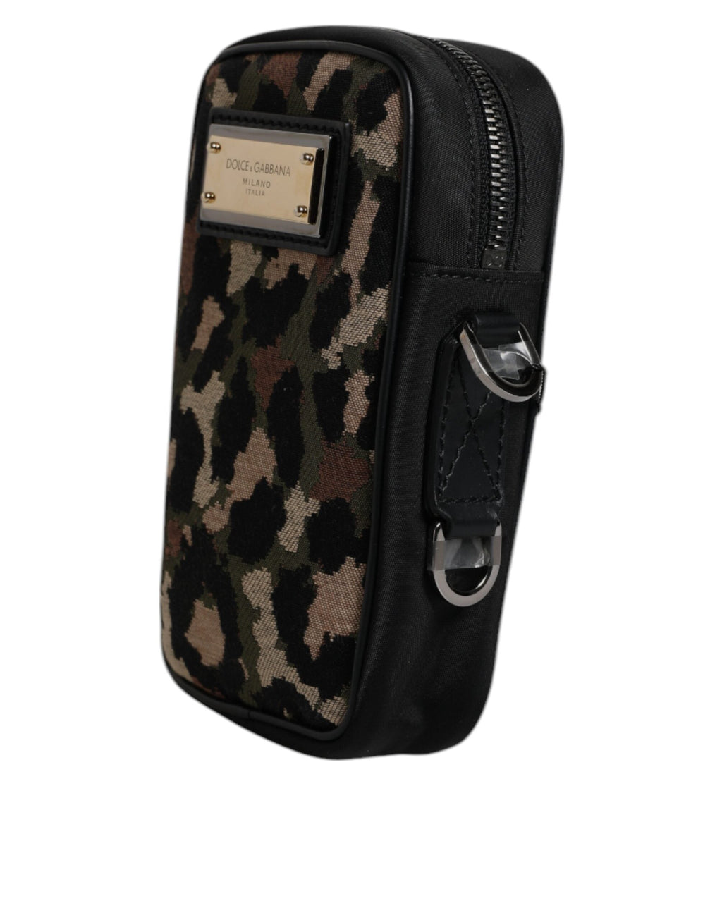 Dolce & Gabbana Multicolor Leopard Jacquard Logo Plaque Neck Strap Bag Dolce & Gabbana