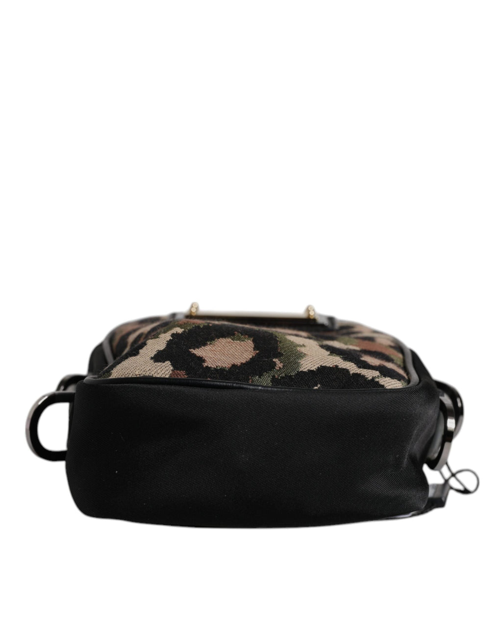 Dolce & Gabbana Multicolor Leopard Jacquard Logo Plaque Neck Strap Bag Dolce & Gabbana