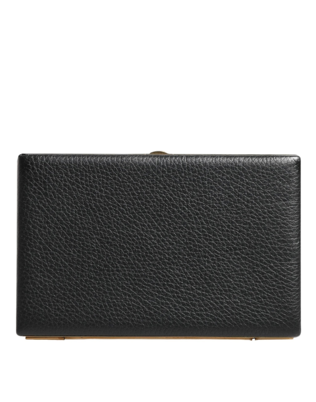 Dolce & Gabbana Black Goat Leather Gold Frame Miniature Clutch Purse Dolce & Gabbana