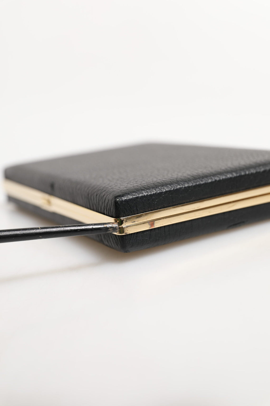 Dolce & Gabbana Black Goat Leather Gold Frame Miniature Clutch Purse Dolce & Gabbana
