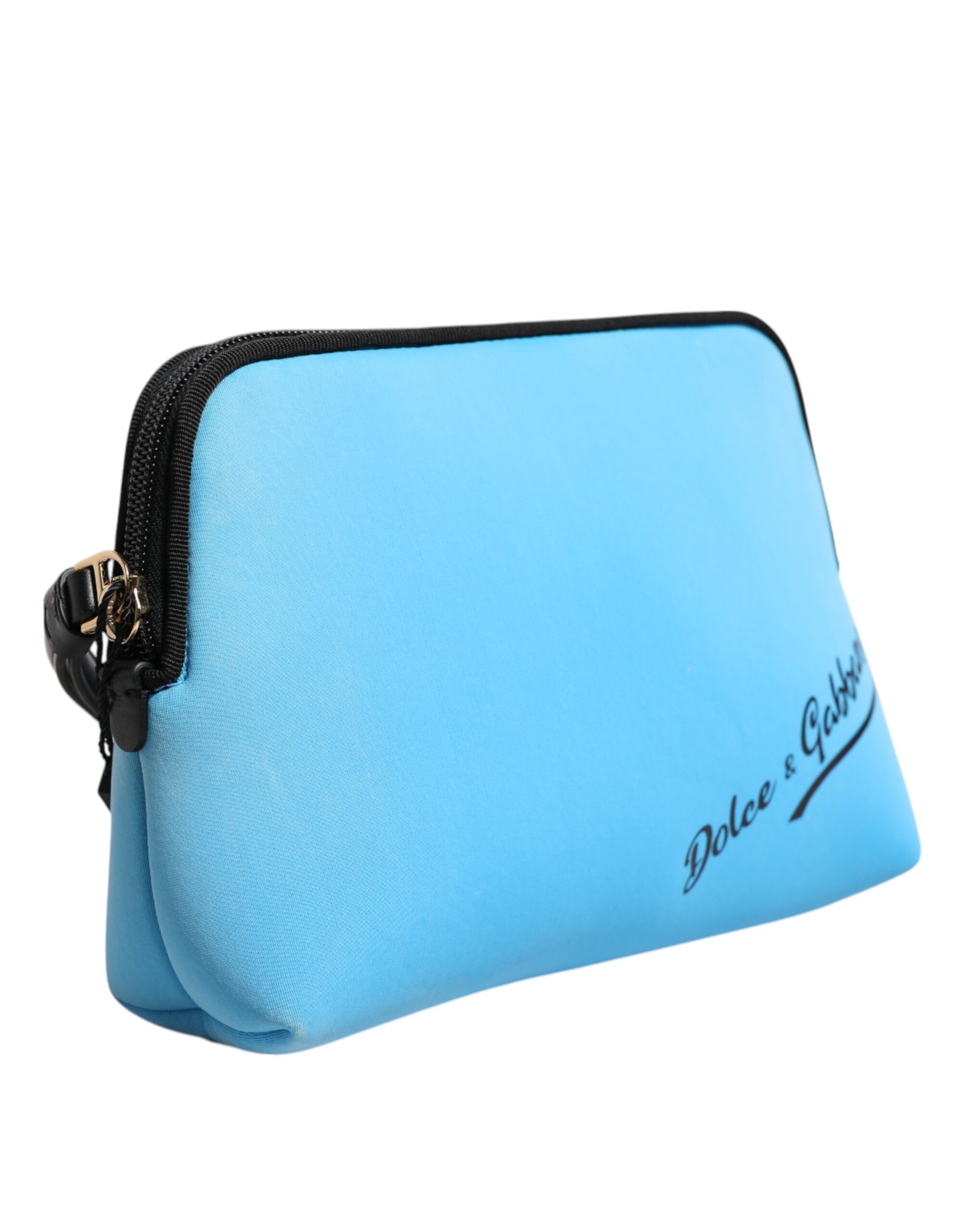 Dolce & Gabbana Blue Nylon DG Logo Print Clutch Zip Pouch Bag Dolce & Gabbana