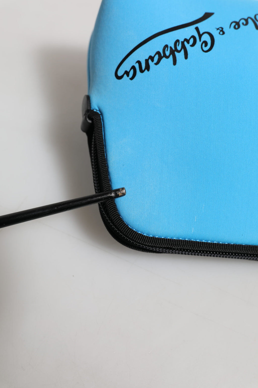 Dolce & Gabbana Blue Nylon DG Logo Print Clutch Zip Pouch Bag Dolce & Gabbana