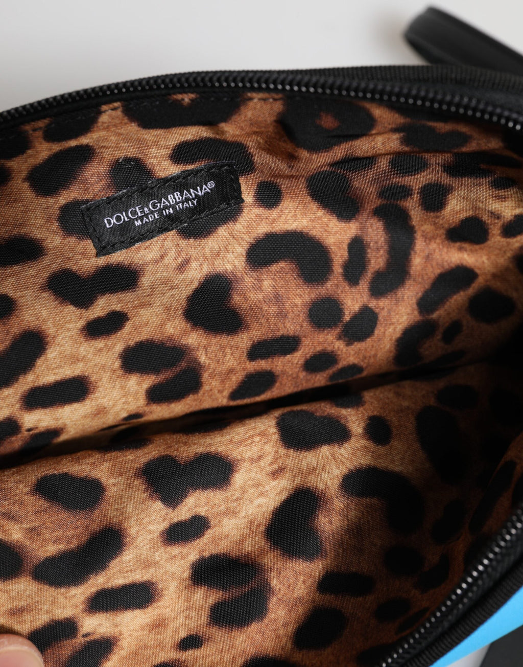 Dolce & Gabbana Blue Nylon DG Logo Print Clutch Zip Pouch Bag Dolce & Gabbana
