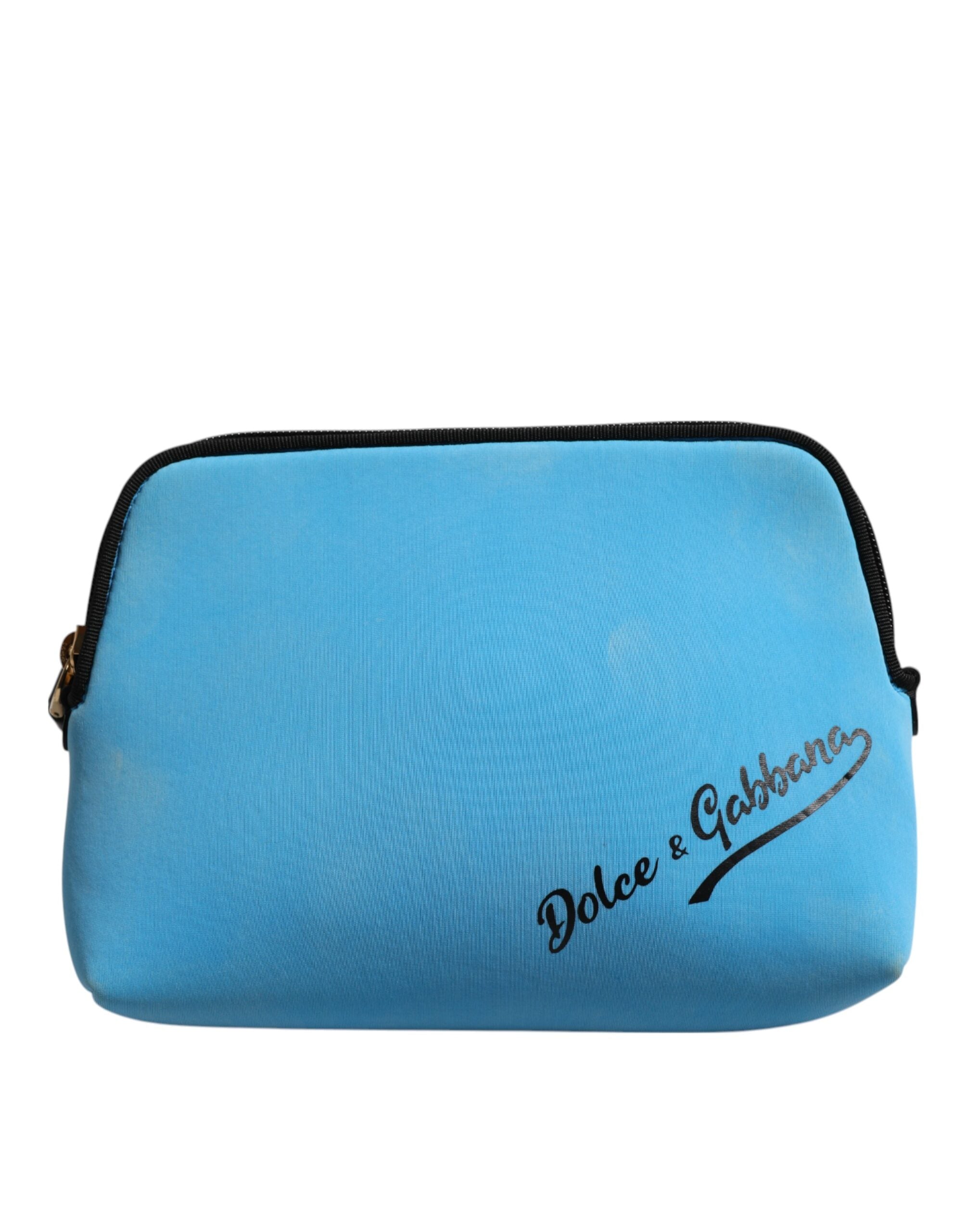 Dolce & Gabbana Blue Nylon DG Logo Clutch Zip Pouch Bag (Preloved) Dolce & Gabbana