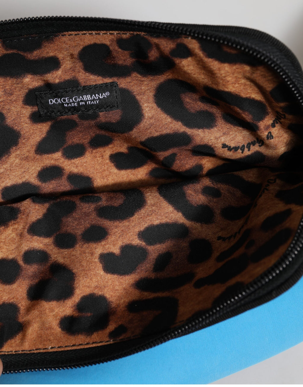 Dolce & Gabbana Blue Nylon DG Logo Clutch Zip Pouch Bag (Preloved) Dolce & Gabbana