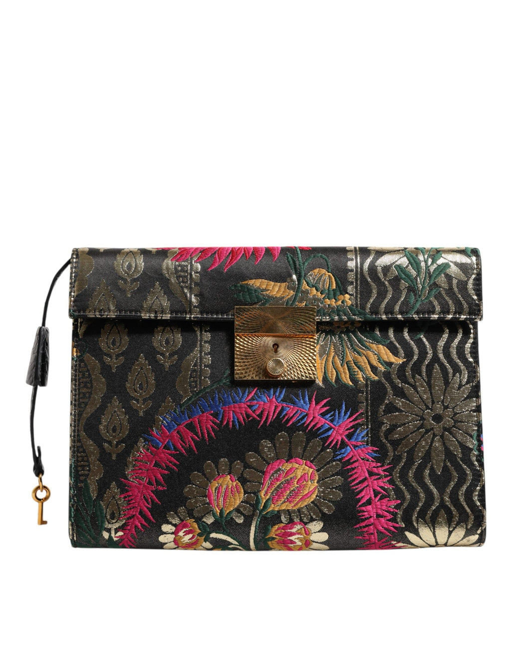 Dolce & Gabbana Multicolor Jacquard Floral Document Briefcase Bag Dolce & Gabbana