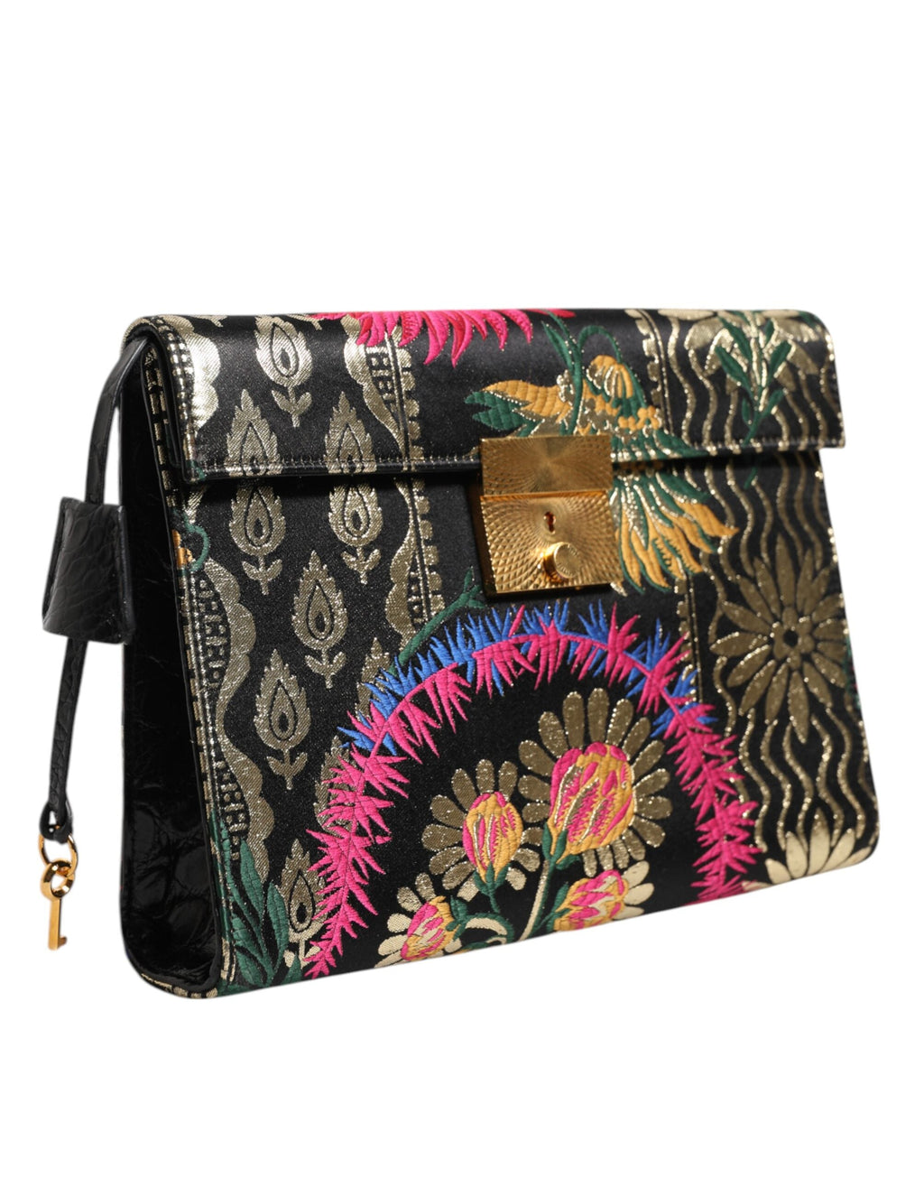 Dolce & Gabbana Multicolor Jacquard Floral Document Briefcase Bag Dolce & Gabbana