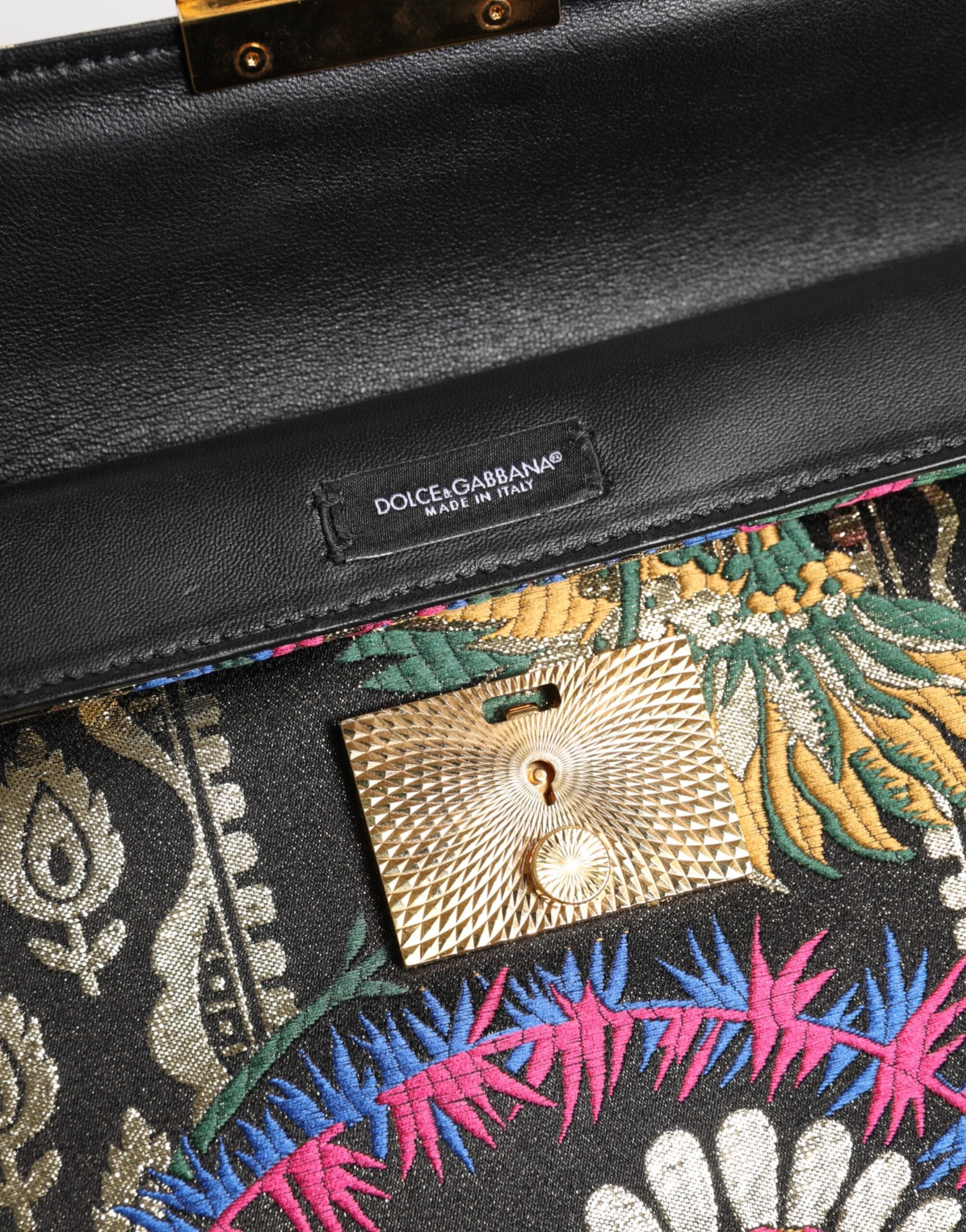 Dolce & Gabbana Multicolor Jacquard Floral Document Briefcase Bag Dolce & Gabbana