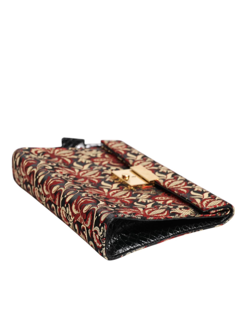 Dolce & Gabbana Multicolor Jacquard Floral Leather Briefcase Clutch Bag Dolce & Gabbana
