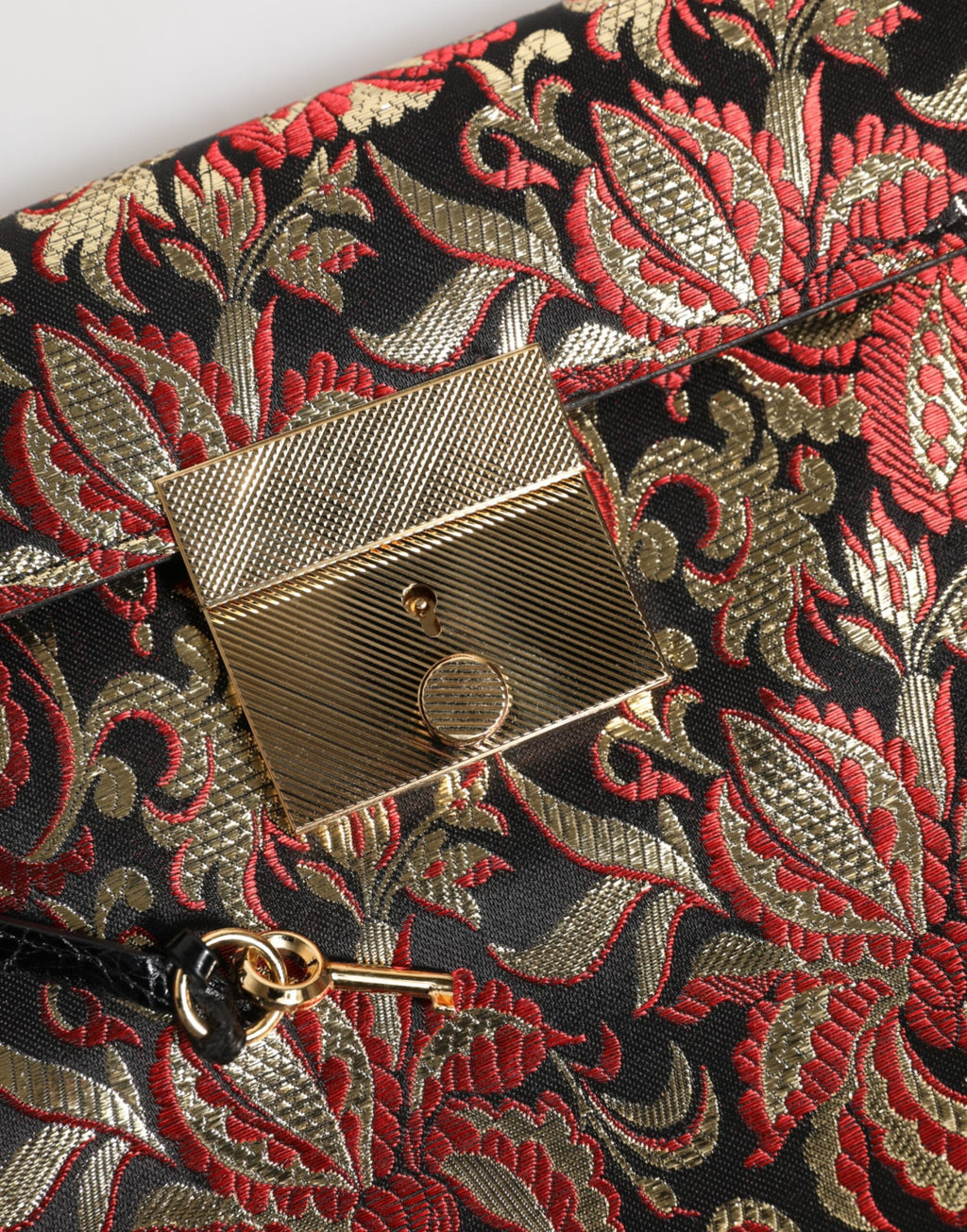 Dolce & Gabbana Multicolor Jacquard Floral Leather Briefcase Clutch Bag Dolce & Gabbana