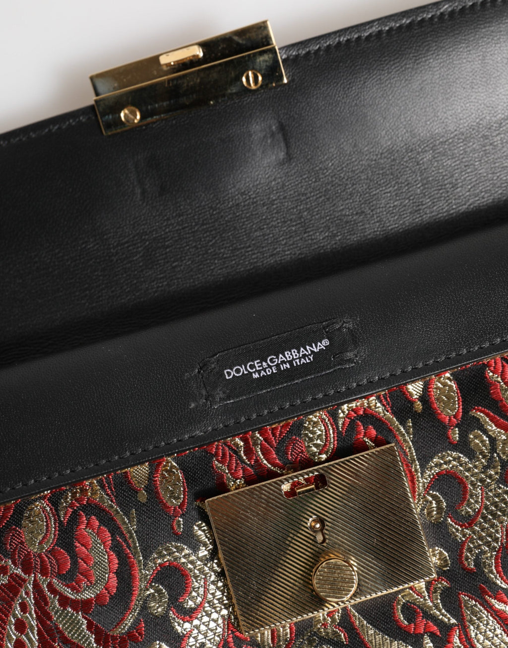 Dolce & Gabbana Multicolor Jacquard Floral Leather Briefcase Clutch Bag Dolce & Gabbana