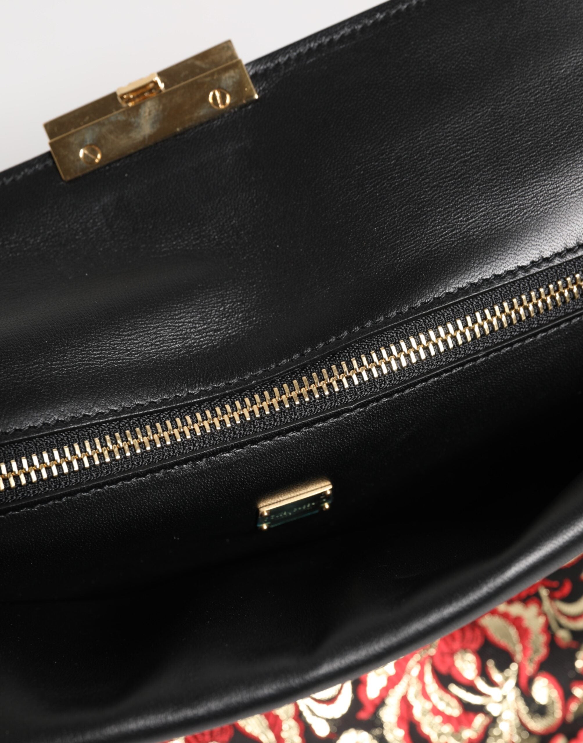 Dolce & Gabbana Multicolor Jacquard Floral Leather Briefcase Clutch Bag Dolce & Gabbana