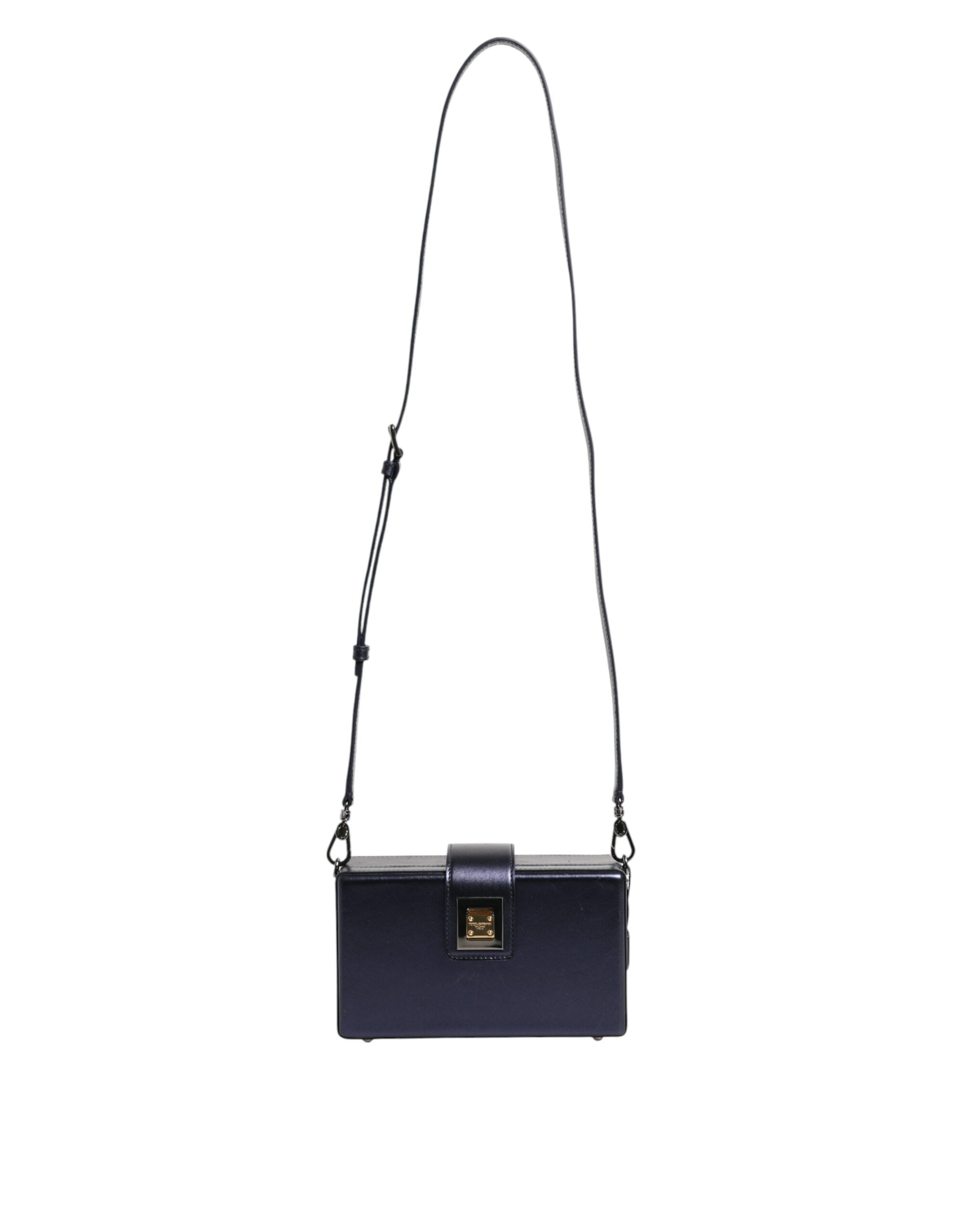 Dolce & Gabbana Blue DG BOX Lambskin Leather Crossbody Strap Bag Dolce & Gabbana