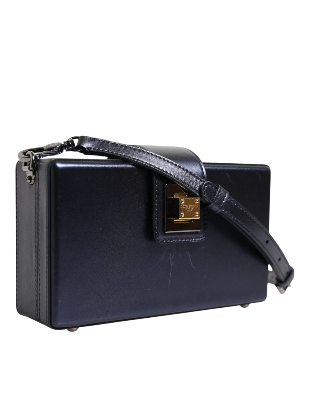 Dolce & Gabbana Blue DG BOX Lambskin Leather Crossbody Strap Bag Dolce & Gabbana