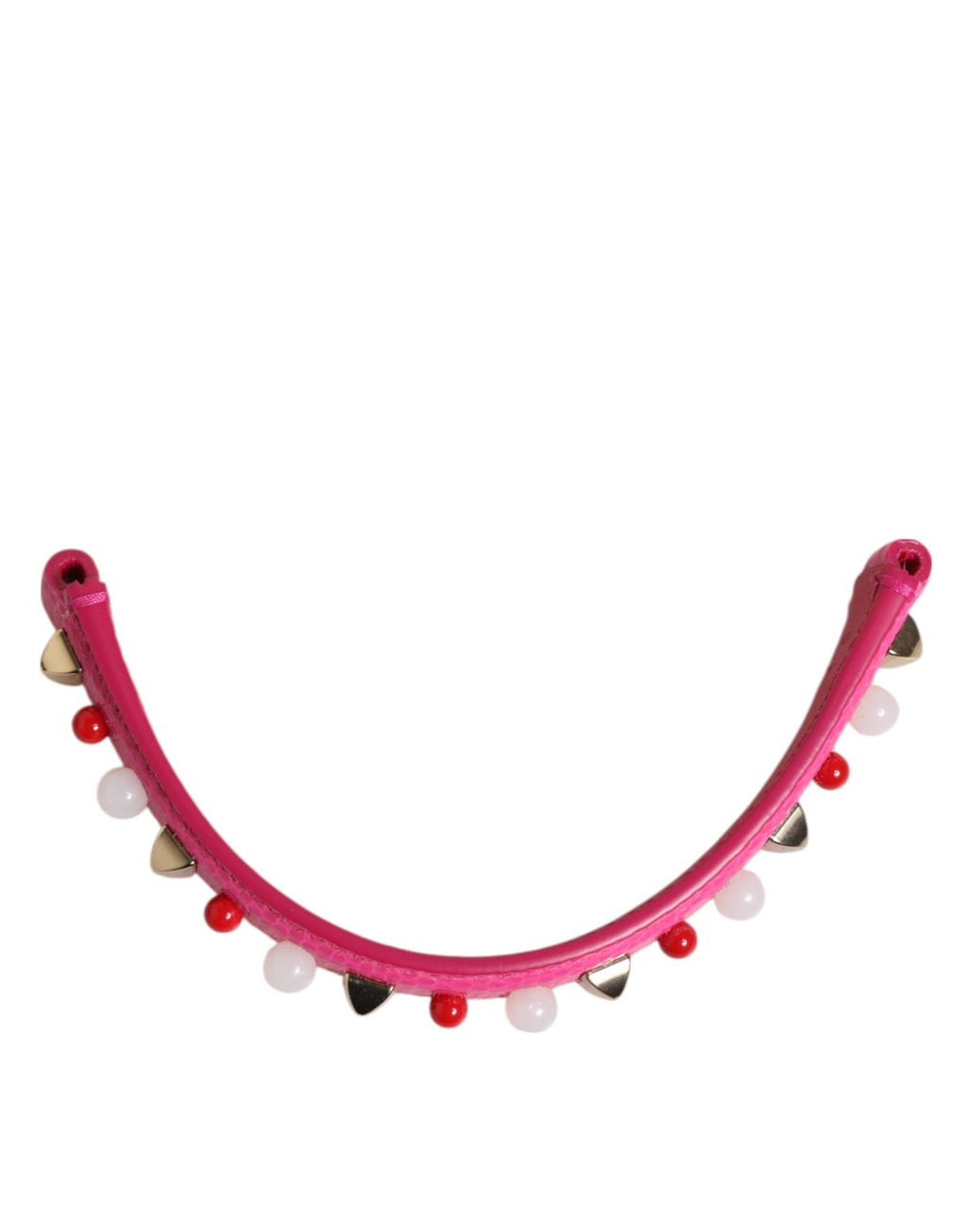Dolce & Gabbana Pink Calf Leather Embellished Bag Shoulder Strap Dolce & Gabbana