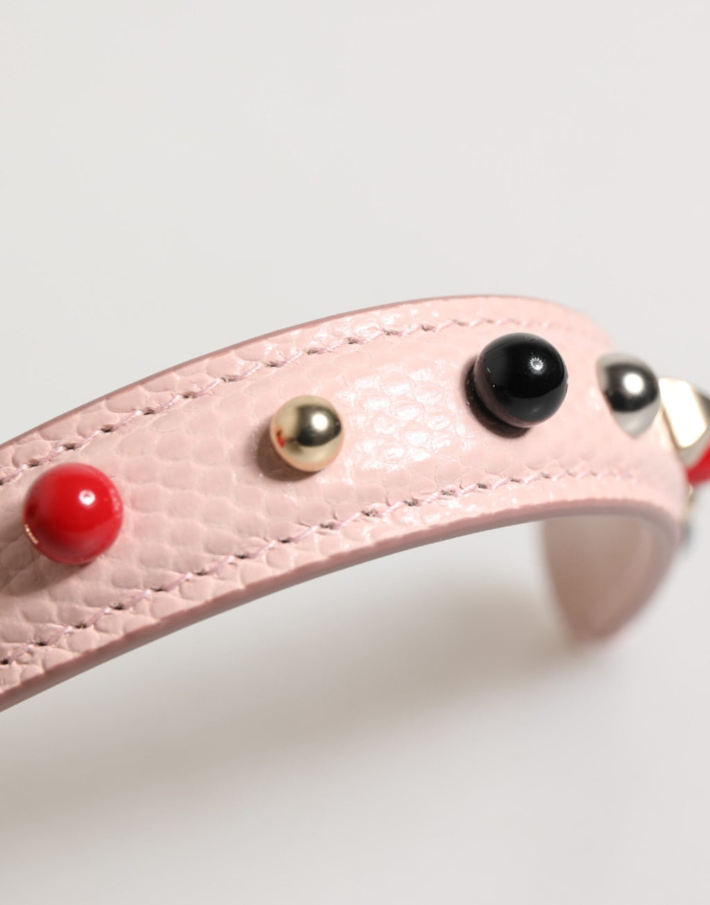 Dolce & Gabbana Light Pink Embellished Calf Leather Shoulder Strap with Logo Dolce & Gabbana