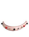 Dolce & Gabbana Light Pink Embellished Calf Leather Shoulder Strap with Logo Dolce & Gabbana